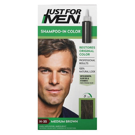 JUST FOR MEN SHAMPOO IN HAIRCOLOR MED BROWN