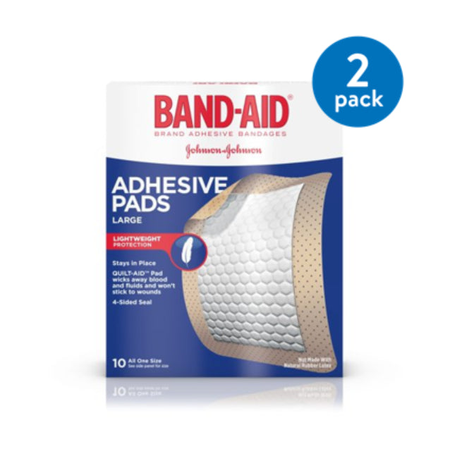 BAND AID ADH PAD ST LG 2 7/8 X 4" (10)