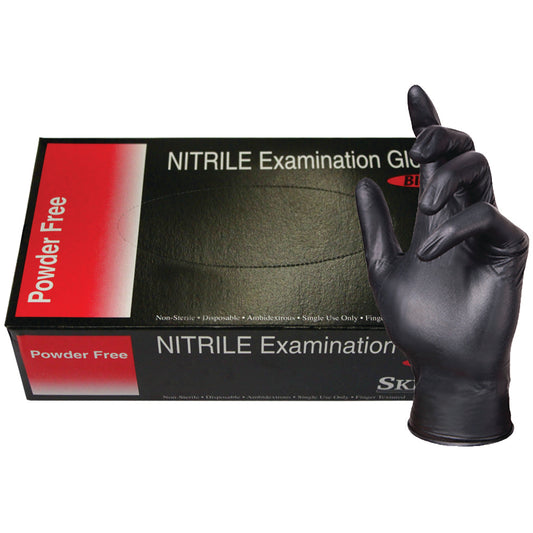 GLOVE BLK WIDOW PF NITRILE MED BX/100