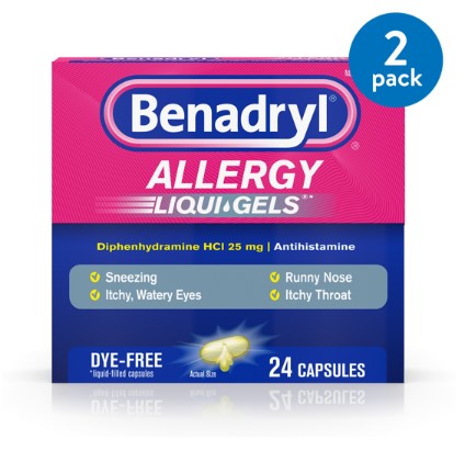 BENADRYL DYEFREE LIQUIGELS 24