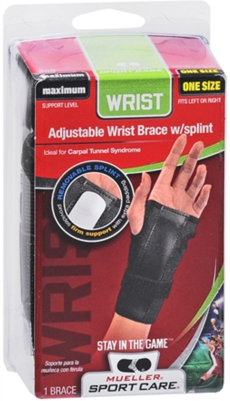 WRIST BRACE W/SPLINT BLACK UNIV