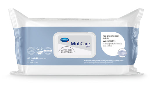 MOLICARE ADULT WASHCLOTHS HYPOALLERGENIC 48