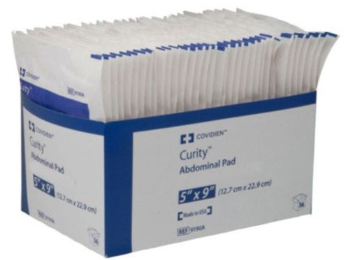 CURITY ABDOMINAL PAD W/PROOF ST LF 5X9" (36)