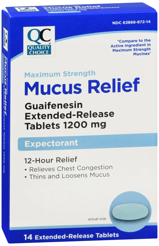 QC GUAIFENESIN ER TAB 1200 MG 14