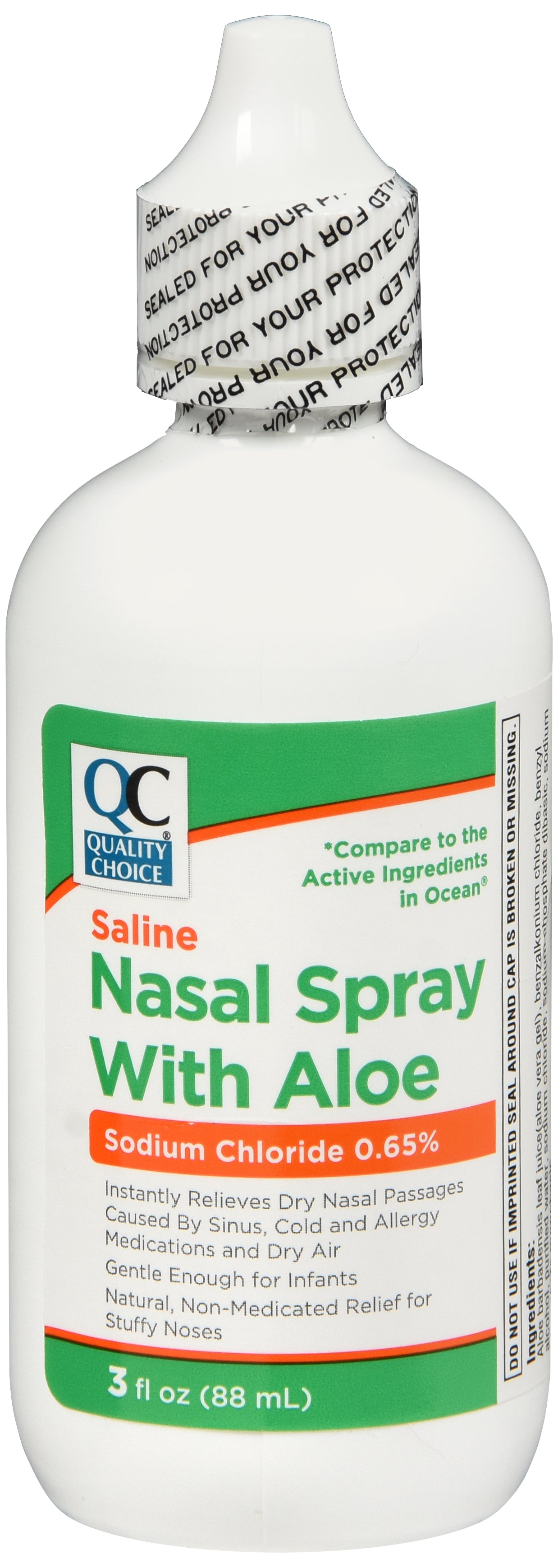 QC SALINE NASAL SPRAY W/ALOE 3 OZ