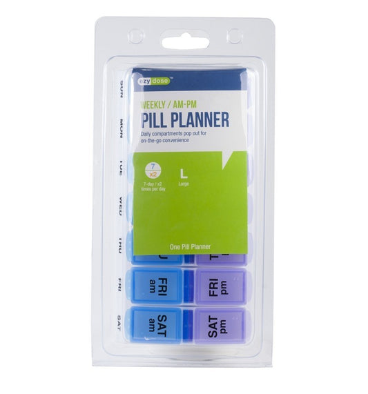 PILL REMINDER WEEKLY 14 COMP LG AM/PM