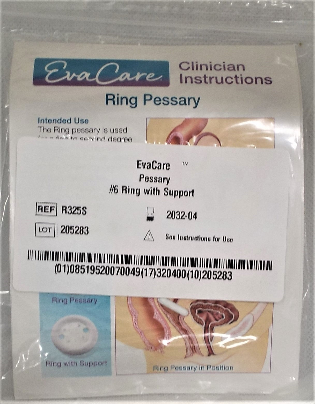 PESSARY RING W/SUPPORT 3.25" #6