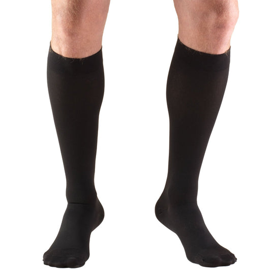 KNEE HIGH 15-20 TRUFORM MED SFT TOP CT BLK MD