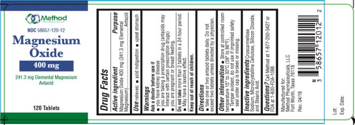 MAGNESIUM OXIDE TAB 400 MG 120 METHOD