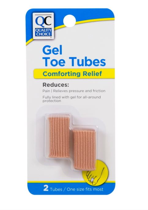 QC GEL TOE TUBES ONE SIZE PK/2