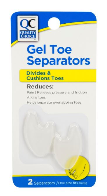 QC GEL TOE SEPARATORS ONE SIZE PK/2
