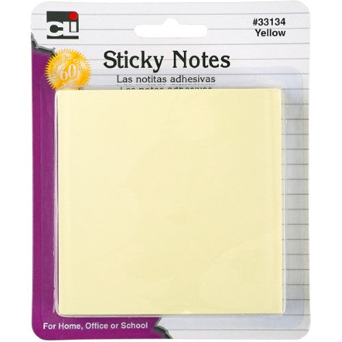 STICKY NOTE YELLOW 3 X 3" PK/4