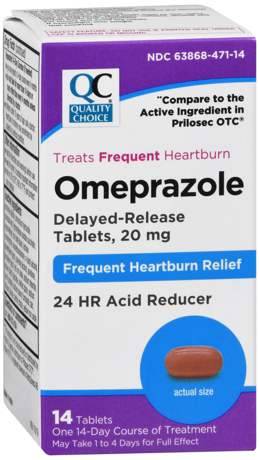 QC OMEPRAZOLE TAB 20 MG 14