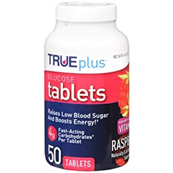 TRUE PLUS GLUCOSE TAB RASPBERRY 50