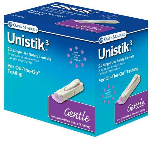 UNISTIK 3 LANCET SAFETY GENTLE 30G 25