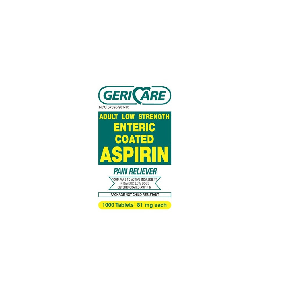 ASPIRIN EC TAB LOW DOSE 81 MG 1000 GERI-CARE