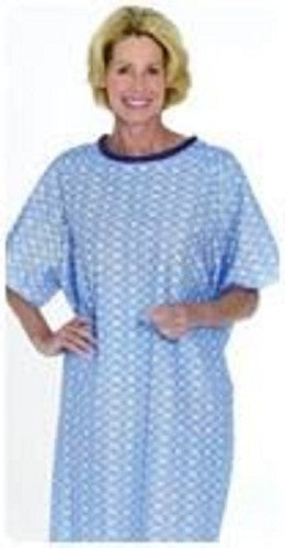 PATIENT GOWN SNAP WRAP BLUE MARBLE