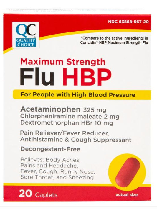 QC FLU HBP MAX STRENGTH CAP 20