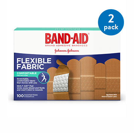 BAND AID FLEX FABRIC ASSORTED 100
