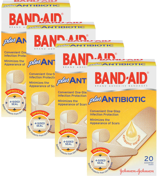 BAND AID ANTIBIOTIC BANDAGE ASST SIZES 20