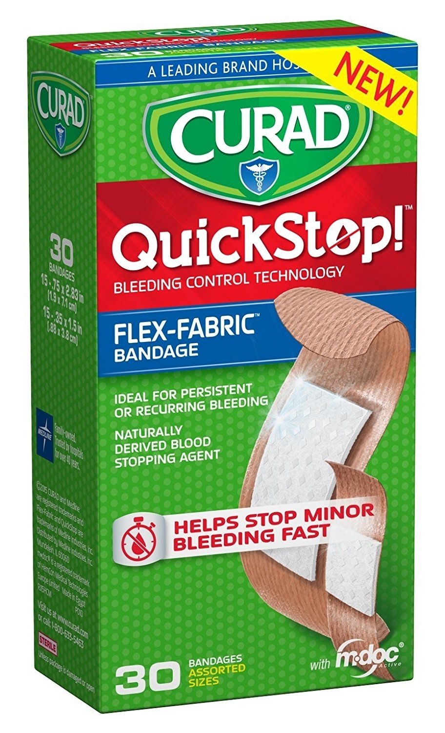 CURAD BANDAGE QUICK STOP ASSORTED 30
