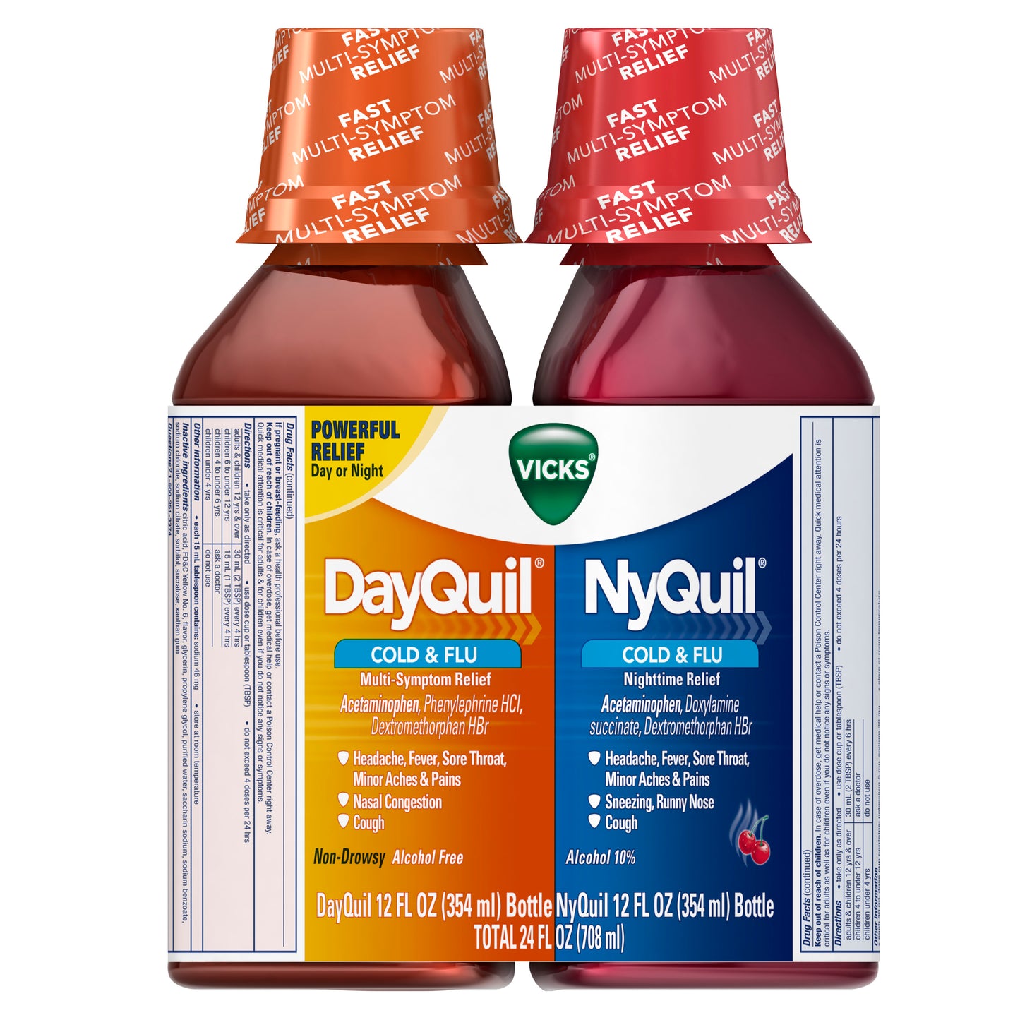 NYQUIL/DAYQUIL COLD & FLU CHERRY 2 X 12OZ