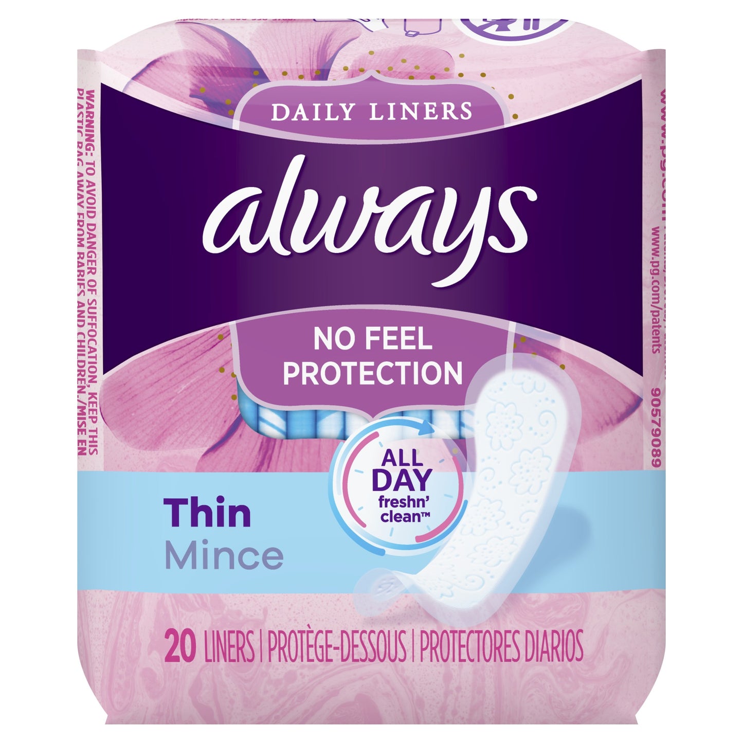 ALWAYS PANTILINER THIN UNSCENTED REGULAR 20