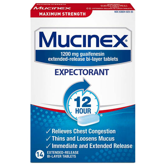 MUCINEX MAX ER TAB 1200 MG 14