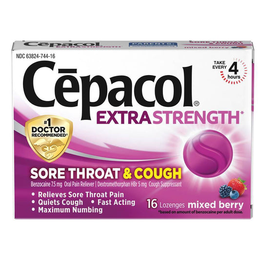 CEPACOL SORE THROAT + COUGH BERRY 16