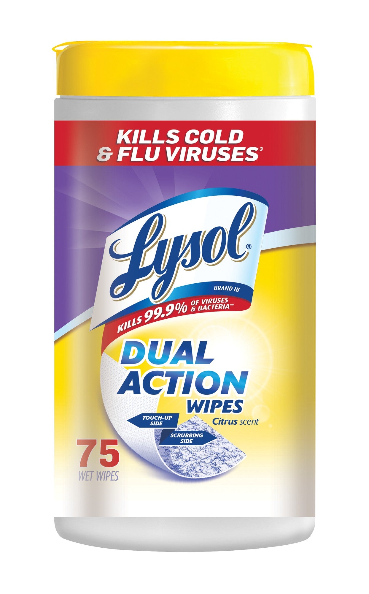LYSOL DISINFECTING DUAL ACTION WIPE 75