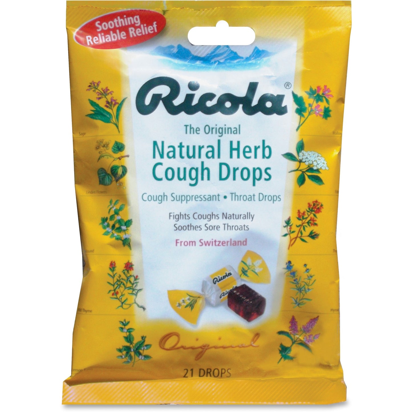 RICOLA COUGH DROP NATURAL HERB 21