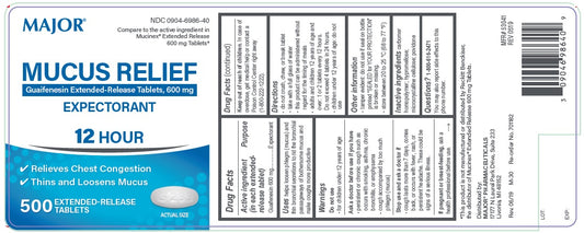 GUAIFENESIN ER TAB 600 MG 500 MAJOR