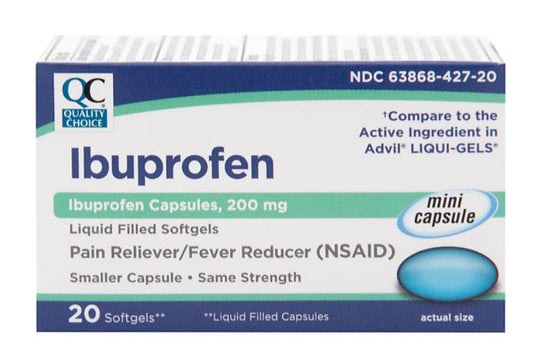 QC IBUPROFEN MINI SOFTGEL 200 MG 20