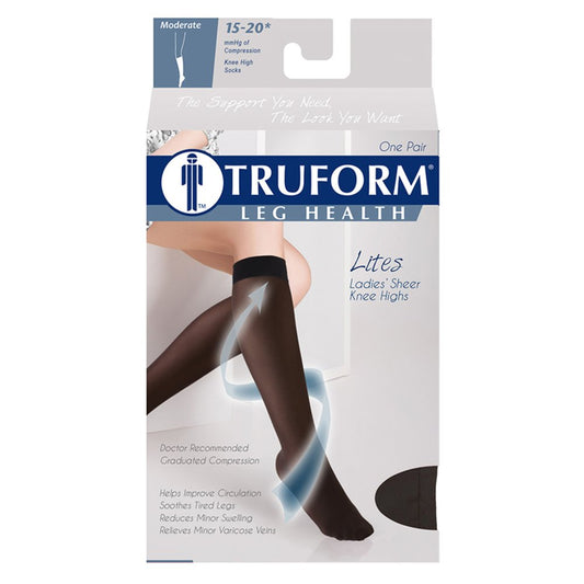 KNEE HIGH 15-20 TRUFORM LITES CT BLK XL