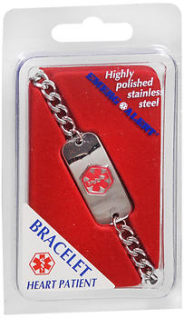 ID BRACELET HEART PATIENT STEEL CLAM