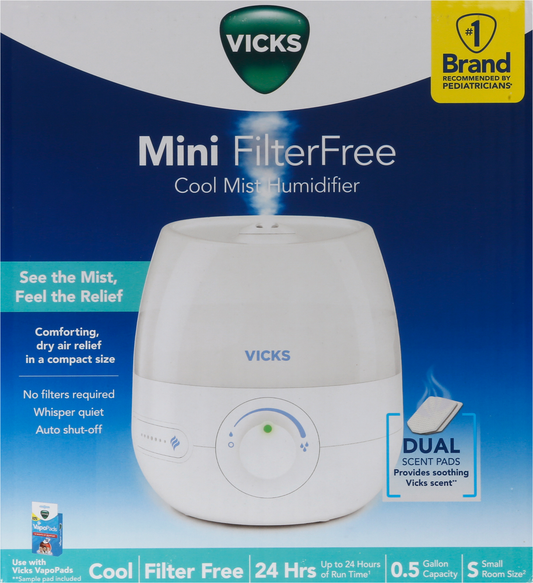 HUMIDIFIER ULTRASONIC C/M FILTER FREE 1/2 GAL