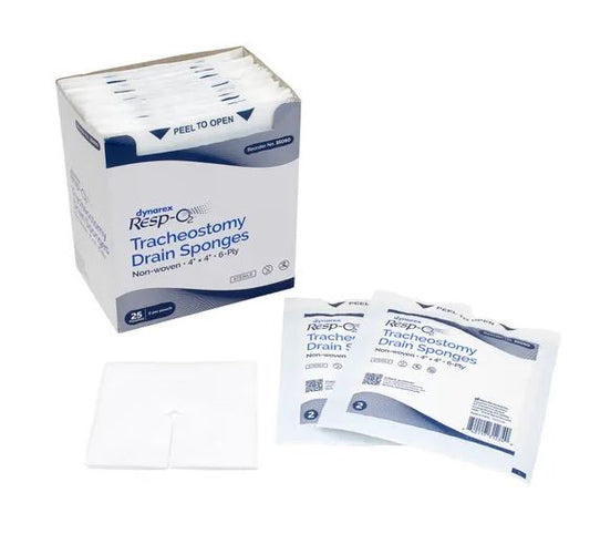 IV/TRACH DRAIN SPONGE 6PLY ST 4X4" BX/25