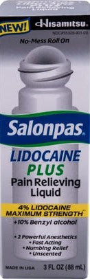 SALONPAS LIDOCAINE PLUS ROLL-ON 3 OZ