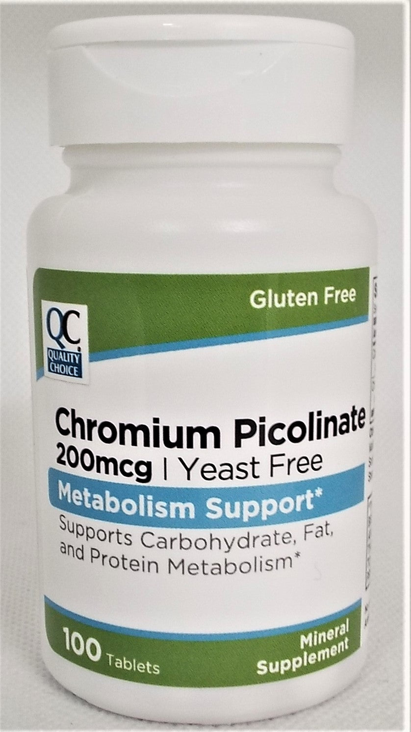 QC CHROMIUM PICOLINATE TAB 200 MCG 100