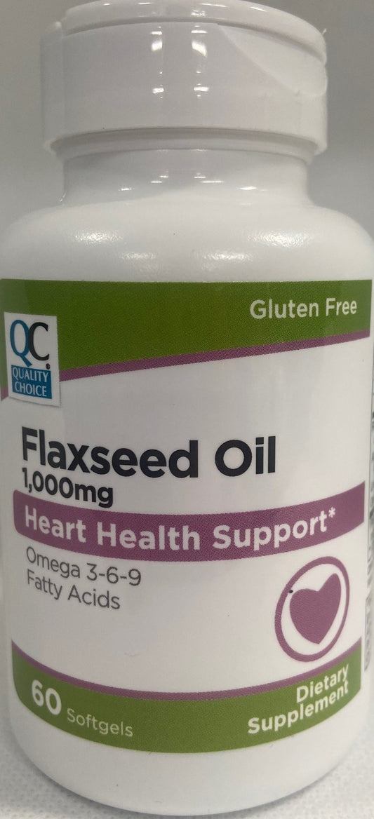 QC FLAXSEED OIL SOFTGELS 1000 MG 60