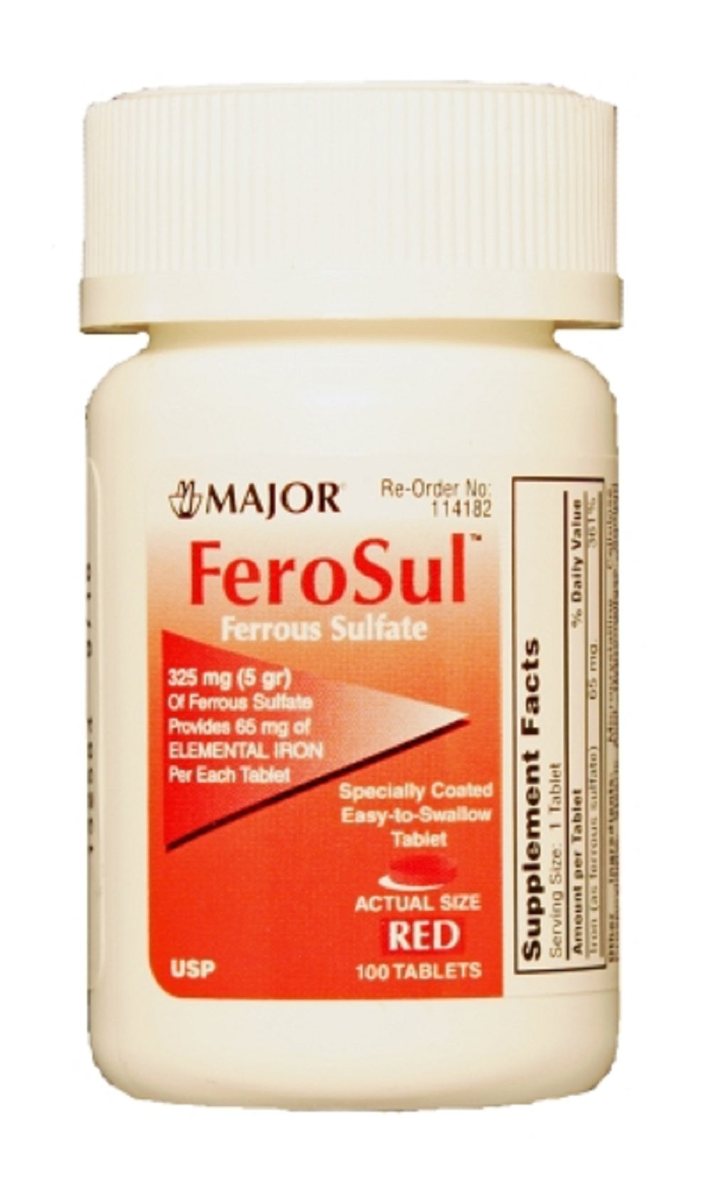 FERROUS SULFATE TAB 325 MG (5GR) 100 RED MAJ