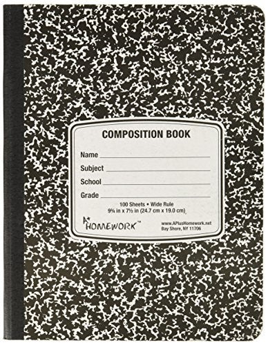 COMPOSITION BOOK MARBLE 100 SHEET