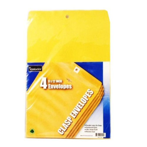 CLASP ENVELOPE 9 X 12" PK/4