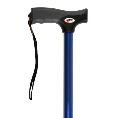 CANE ALUM SOFT GRIP DERBY M/BLUE 250 LB