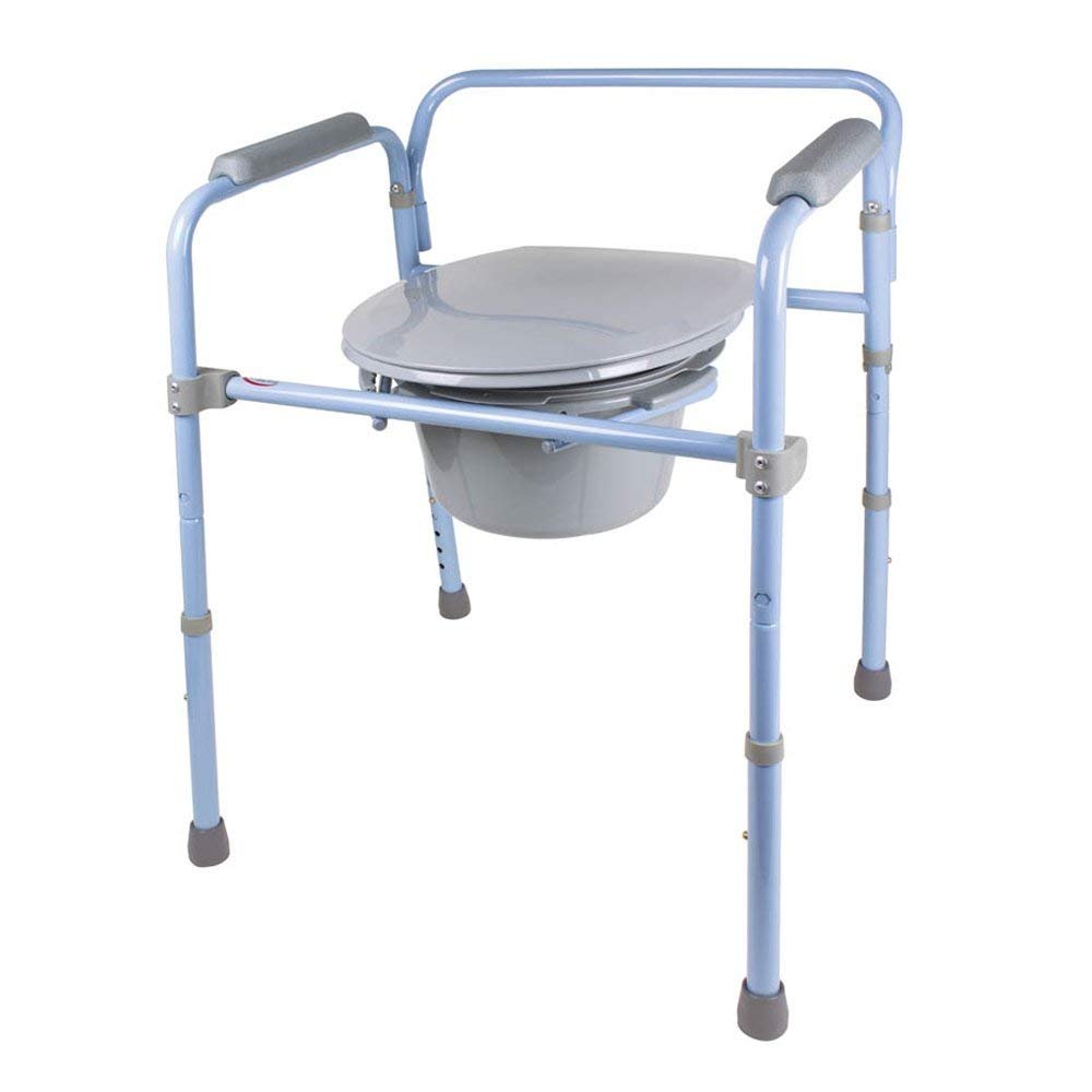 COMMODE 3 IN 1 FOLDING 300 LB SKY BLUE CAREX