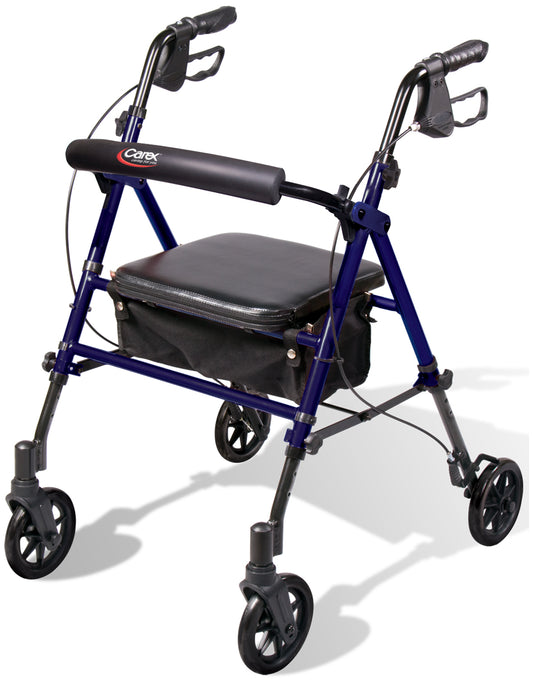 WALKER 4 WH HAND BRAKE STEP N REST BLUE