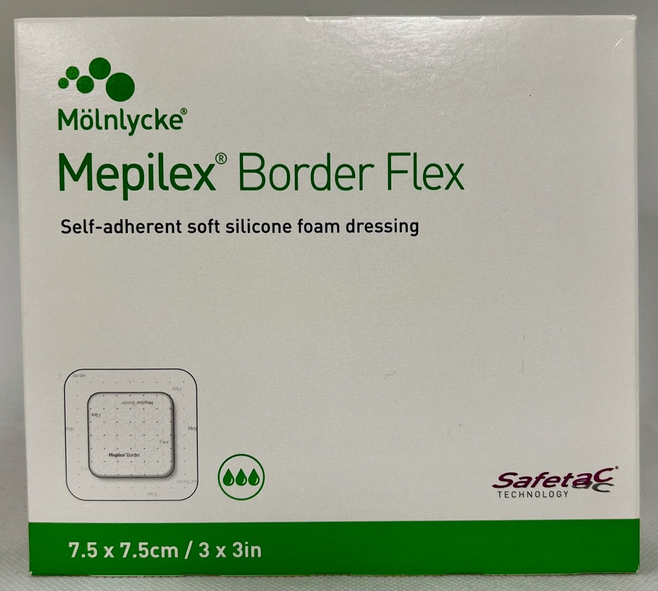 MEPILEX BORDER FLEX FOAM DRESSING 3X3" BX/5