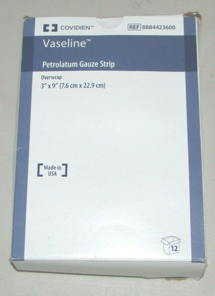 VASELINE PETROLATUM GAUZE STRIP 3 X 9" (12)