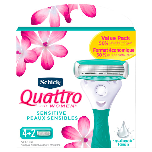 SCHICK QUATTRO WOMEN RAZOR REFILL 6
