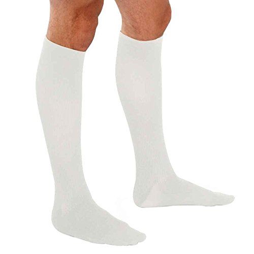 KNEE HIGH 15-20 MEN DRESS SOCK WHITE LG TF